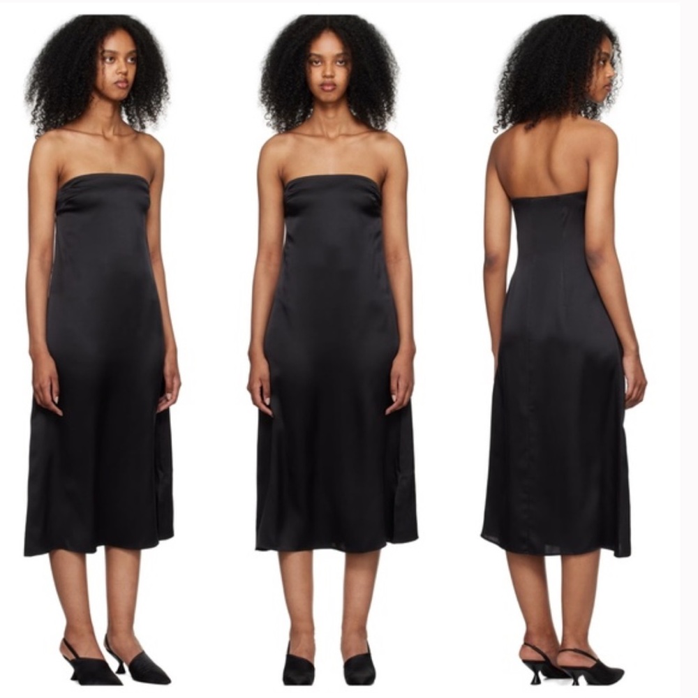 Anine Bing Sleek Black Strapless Dress